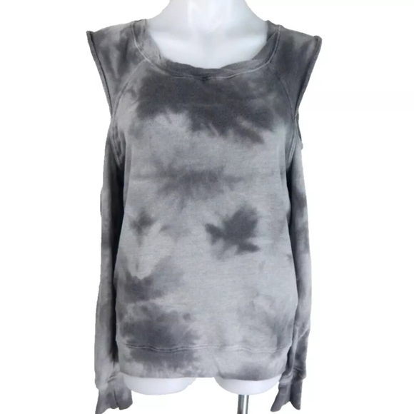 Pam & Gela Tie Dye Cold Shoulder Sweatshirt - Picture 1 of 3